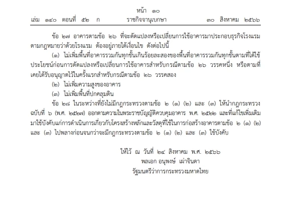 เช็กเลย กฎกระทรวง คุมความปลอดภัยอาคาร "ธุรกิจโรงแรม" แพ เต็นท์ โดนด้วย