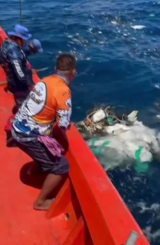 นักตกปลา เผยคลิปช่วยชีวิต "เต่าทะเล" ติดขยะซากอวนประมง