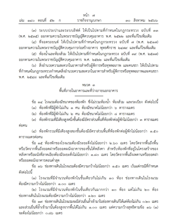 เช็กเลย กฎกระทรวง คุมความปลอดภัยอาคาร "ธุรกิจโรงแรม" แพ เต็นท์ โดนด้วย