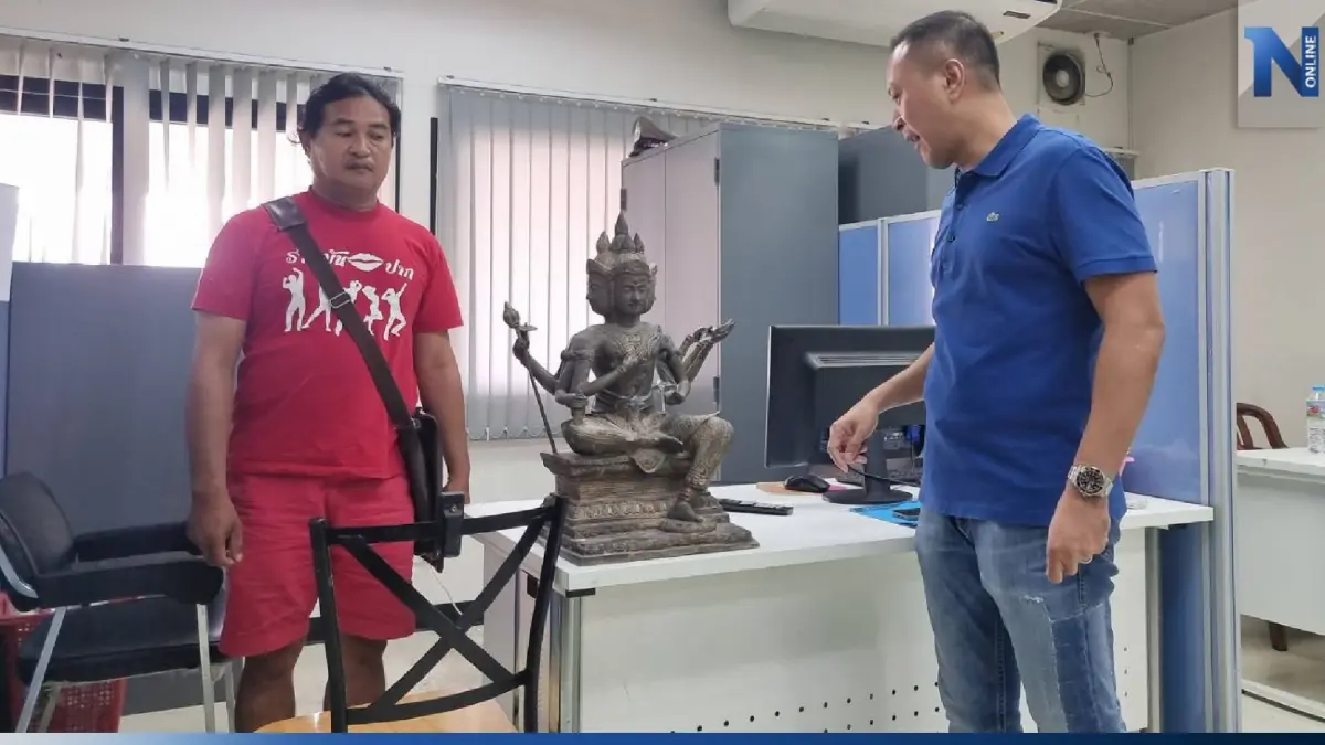 ตำรวจรวบโจรขโมยพระพรหมเนื้อทองเหลืองหนัก 50 กก. อ้างอยากได้มาบูชาที่ห้อง