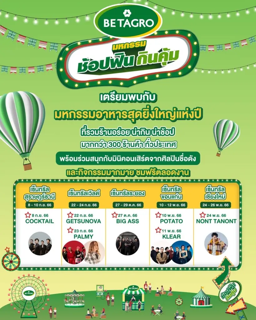“เบทาโกร” ชวนร่วมงานมหกรรมอาหารสุดยิ่งใหญ่ “ช้อปฟิน กินคุ้ม” ทั่วทุกภูมิภาค  อาหารอร่อยจากร้านเด็ดร้านดัง และมินิคอนเสิร์ต