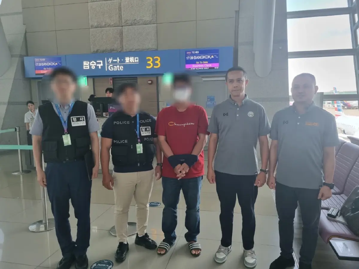 ตำรวจเกาหลี รวบโจรชิงทองในห้างพัทยาใต้ เมื่อปี 65 ส่งกลับไทยดำเนินคดี