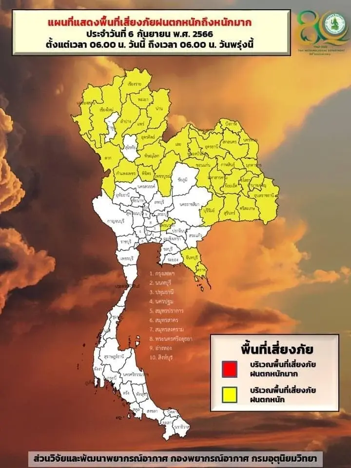 กรมอุตุฯ แจ้งเตือน 34 จังหวัด เสี่ยง"ฝนตกหนัก" เปิดข้อมูล"พายุยุนยาง"ก่อตัว