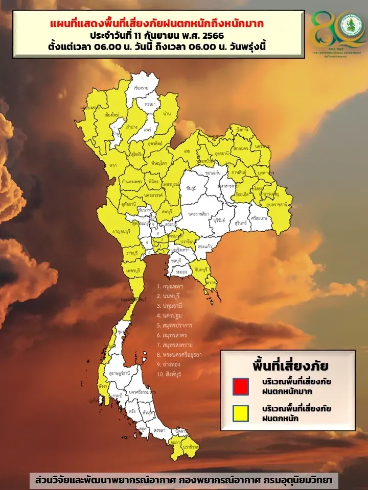 กรมอุตุฯ พยากรณ์อากาศวันนี้ มรสุมกำลังแรง "ฝนถล่มหนัก"ทั่วไทย กทม.อ่วม 70 %