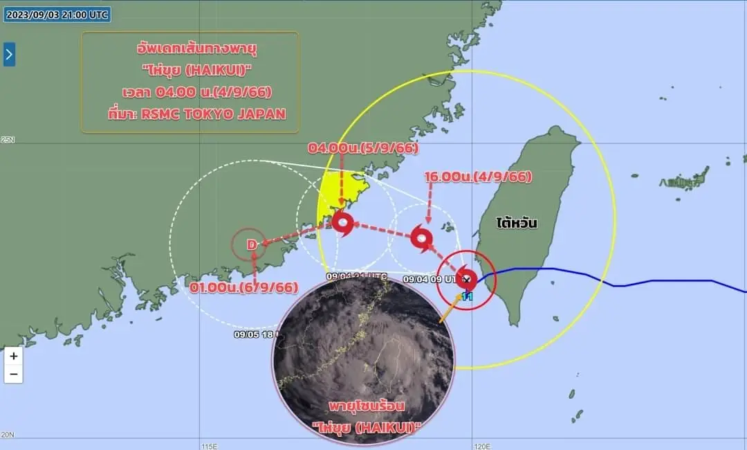 เช็กพท.เสี่ยง"ฝนตกหนัก" กรมอุตุฯเตือน 51 จว. อัปเดต"พายุไห่ขุย"ขึ้นฝั่ง