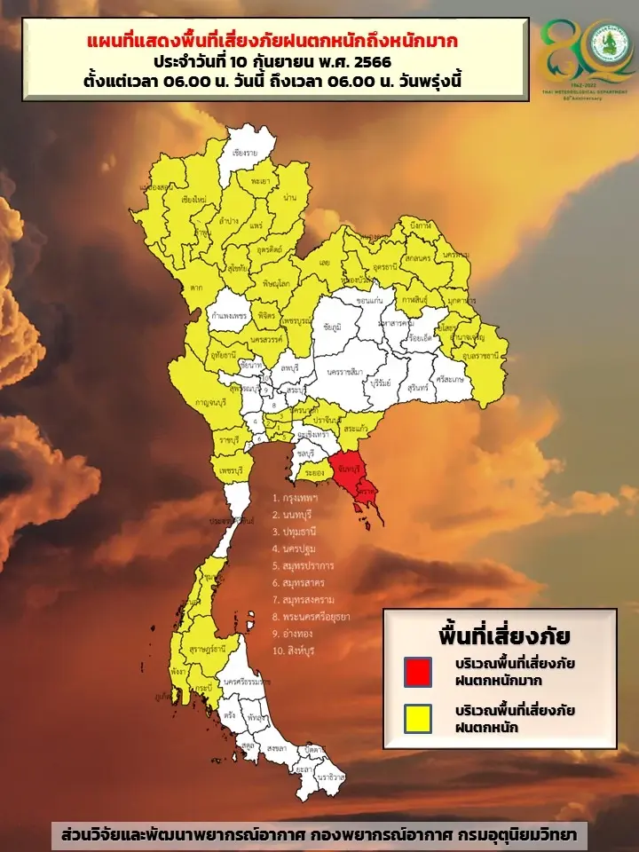 "พยากรณ์อากาศวันหยุด" อุตุฯ เตือน ปชช. พื้นที่ 47 จังหวัด  "ฝนตกหนักมาก"