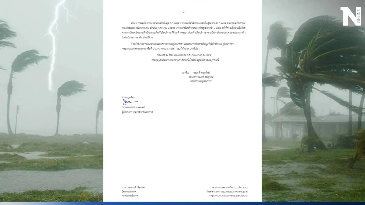 พยากรณ์อากาศวันพรุ่งนี้ เตือน 20 จังหวัด รับมือ "ฝนตกหนักถึงหนักมากบางแห่ง"