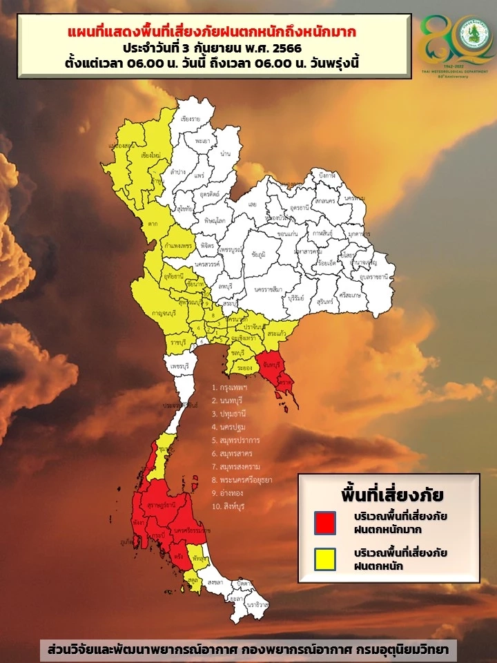 พยากรณ์อากาศวันหยุด เตือน 36 จังหวัดรับมือ "ฝนตกหนักมาก" เช็กเลยที่ไหนบ้าง