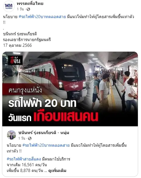 ดร.สามารถ ชี้ รถไฟฟ้า 20 บาท ไม่ปังดังโว! สงสัยเข็นผู้โดยสารเพิ่ม 86% มาจากไหน