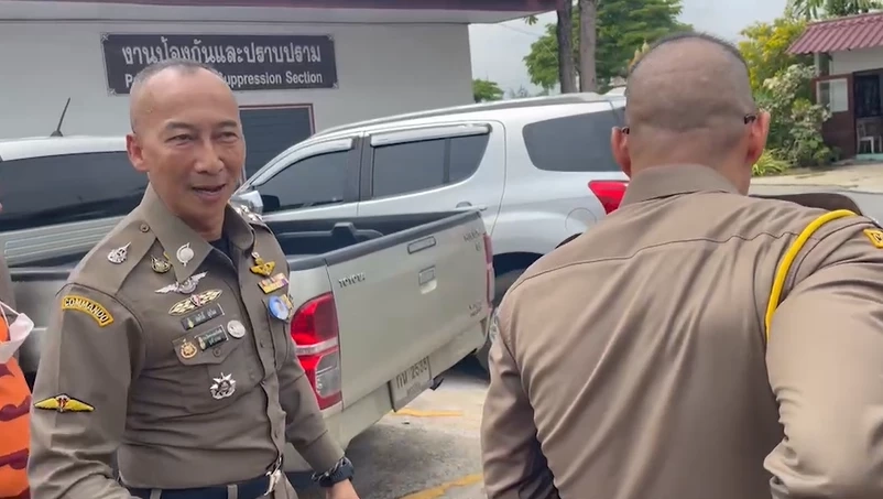  พล.ต.อ.ต่อศักดิ์ สุขวิมล ผบ.ตร. เดินทางมาประชุมติดตามคดี