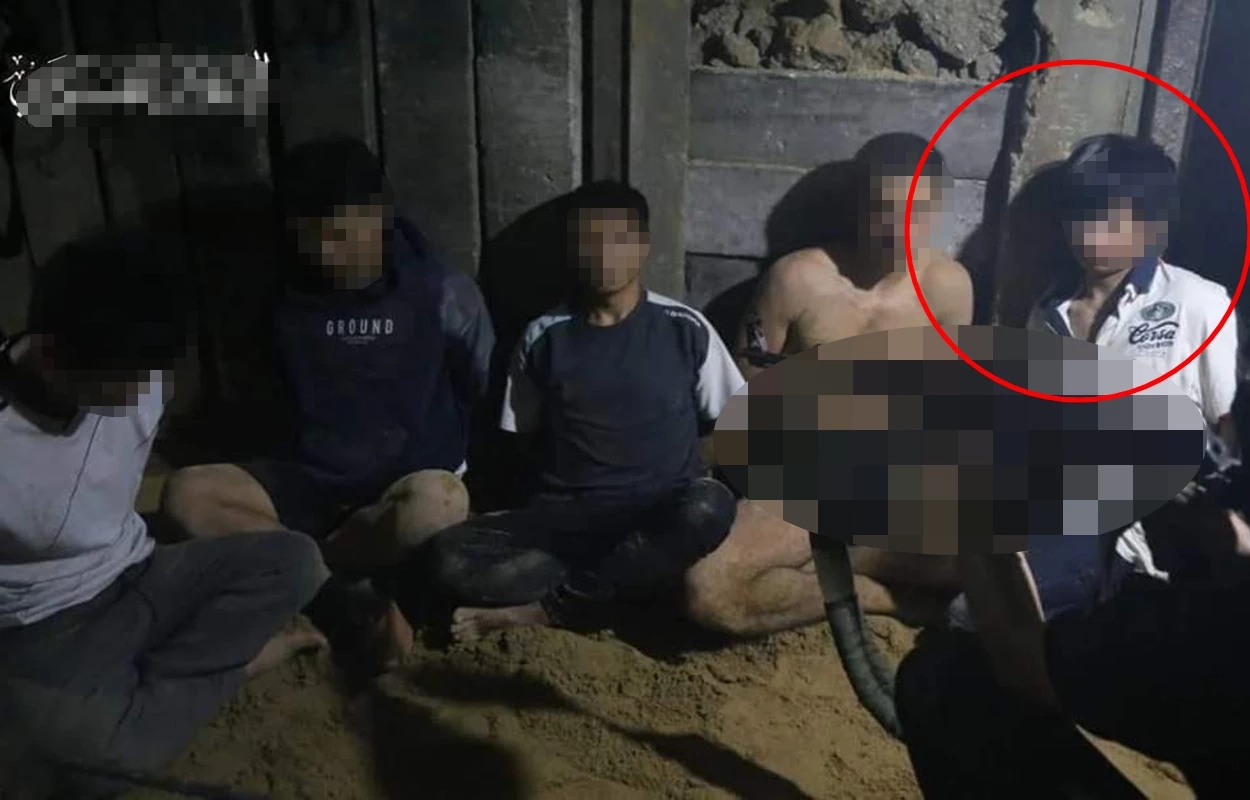 นายณัฐพร อ่อนแก้ว หรือ ตั้ม อายุ 26 ปี แรงงานไทย (วงแดง)