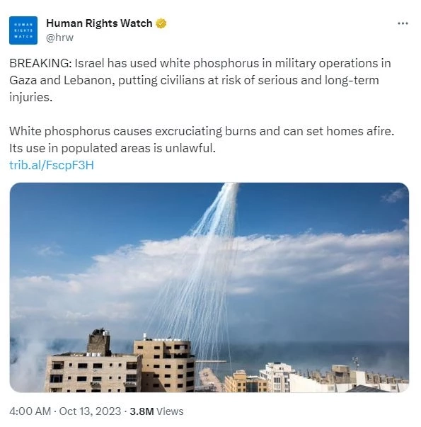 อิสราเอลใช้ฟอสฟอรัสขาวต้องห้ามโจมตีกาซา (คลิป)