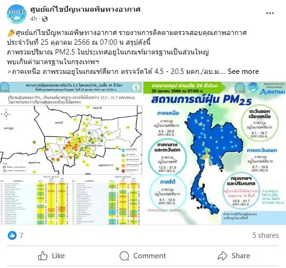 “รมว.ทรัพย์ฯ” เร่งยกระดับศูนย์ PM2.5 เน้นเตือนภัยล่วงหน้า