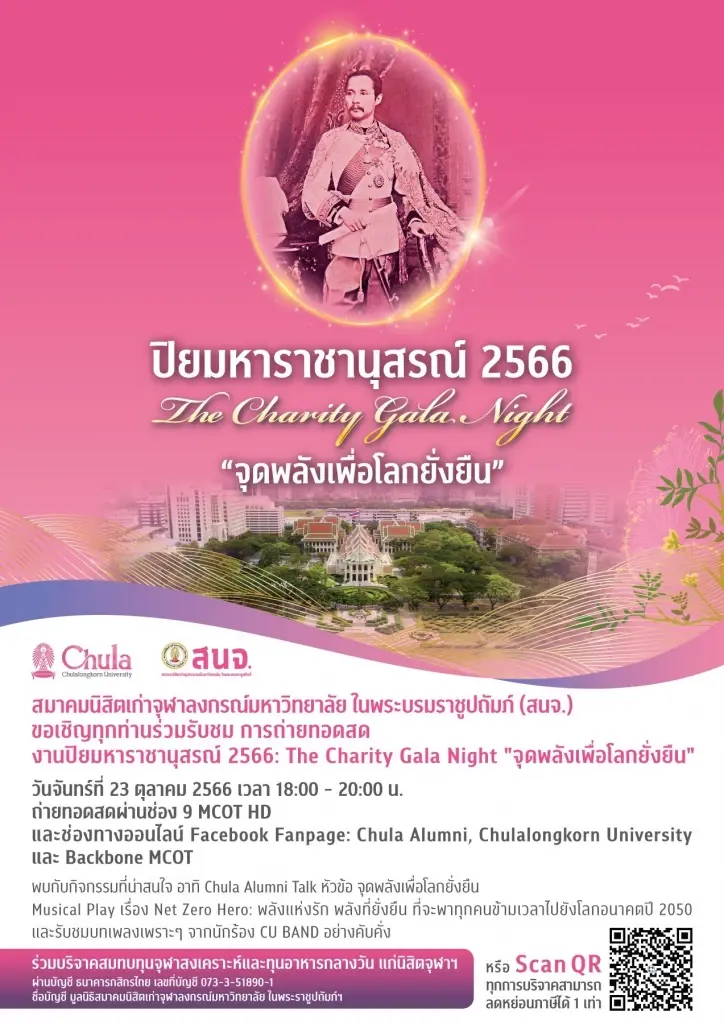 สมาคมนิสิตเก่าจุฬาฯ ขอเชิญชวนร่วมสมทบทุนจุฬาสงเคราะห์