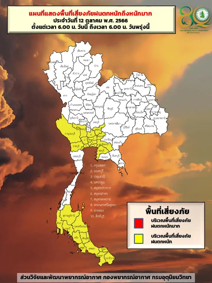 อุตุฯ เผยประเทศไทยตอนบน มีฝนลดลงช่วง 1 - 2  วันนี้ ส่วน กทม. ยังคงมีฝนร้อยละ 80