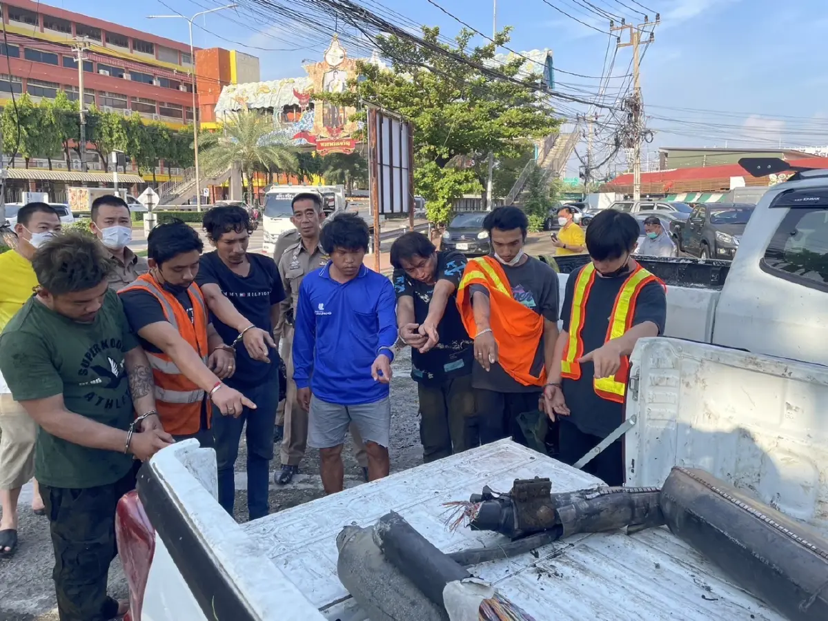 รวบแก๊งค์ ตัดสายเคเบิ้ล ระบบสัญญานสื่อสารโทรศัพท์ และอินเตอร์เน็ตใต้ดิน