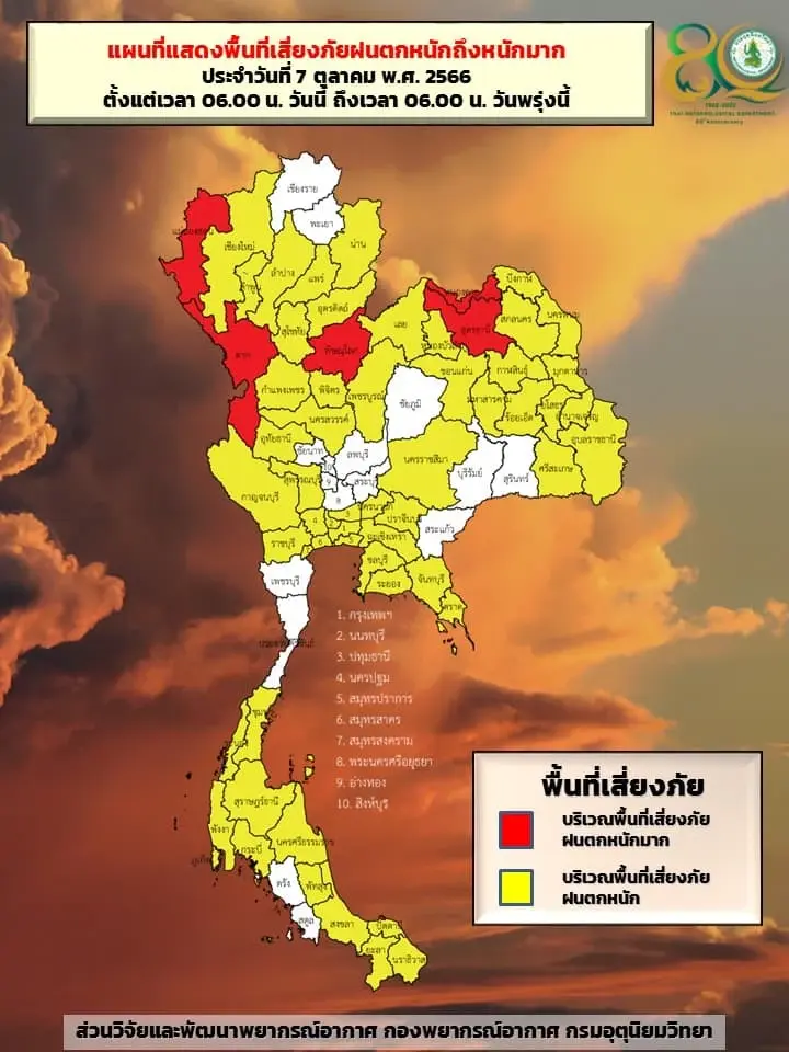 พยากรณ์อากาศวันนี้ อุตุฯ แจ้ง พท."ฝนตกหนัก" พร้อมอัปเดตพายุไต้ฝุ่น “โคอินุ”