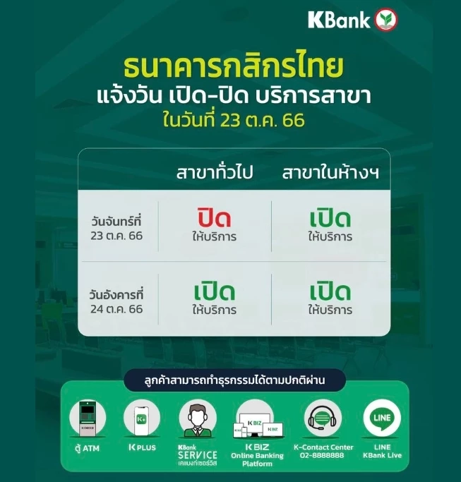 วันหยุดธนาคารช่วงที่เหลือของปีนี้มีวันไหนบ้าง เช็กที่นี่