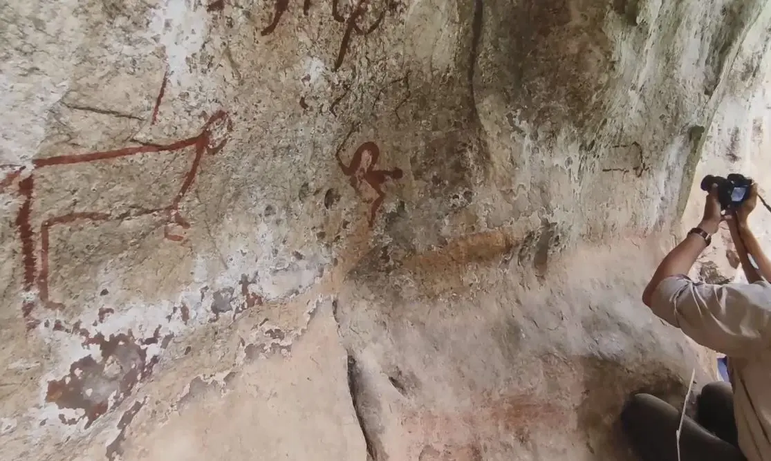ชาวบ้านพบภาพเขียนโบราณ และโครงกระดูกมนุษย์ ที่อุทัยธานี