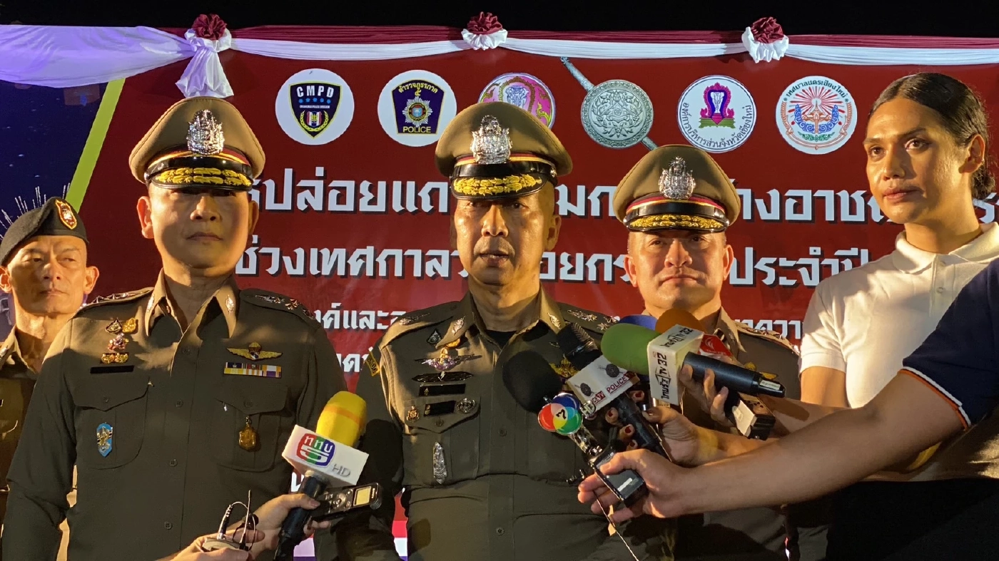 ผบ.ตร. ปล่อยแถวระดมกวาดล้างอาชญากรรม ช่วงเทศกาลวันลอยกระทง จ.เชียงใหม่