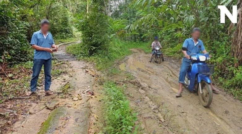 "ชาวบ้านตระ" โอด เจ้าหน้าที่ชุดไล่ล่า "เสี่ยแป้ง"-กองทัพนักข่าว ทำถนนพัง