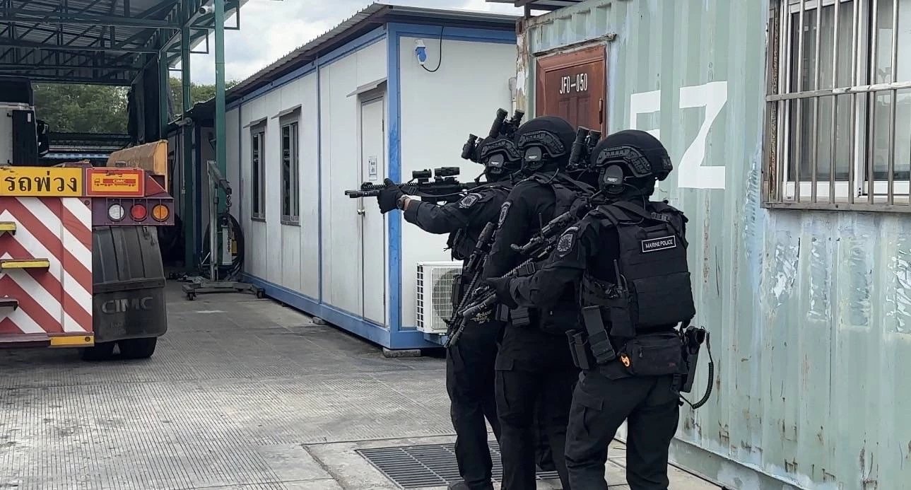 ตำรวจน้ำจัดชุดปฏิบัติการพิเศษ “มัจฉานุ” ฝึกซ้อมแผนเผชิญเหตุร้าย