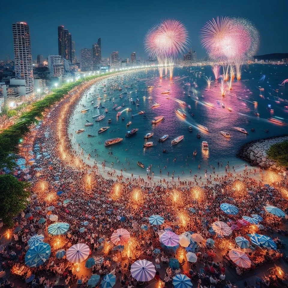 ภาพถูกสร้างด้วย AI สถานที่ไม่มีอยู่จริง จากเพจฯ สายตรงนายกพัทยา