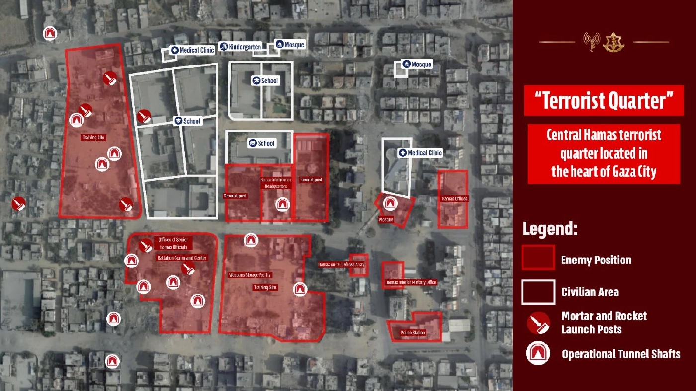 IDF แสดงแผนที่อุโมงค์ของกลุ่มติดอาวุธของฮามาส