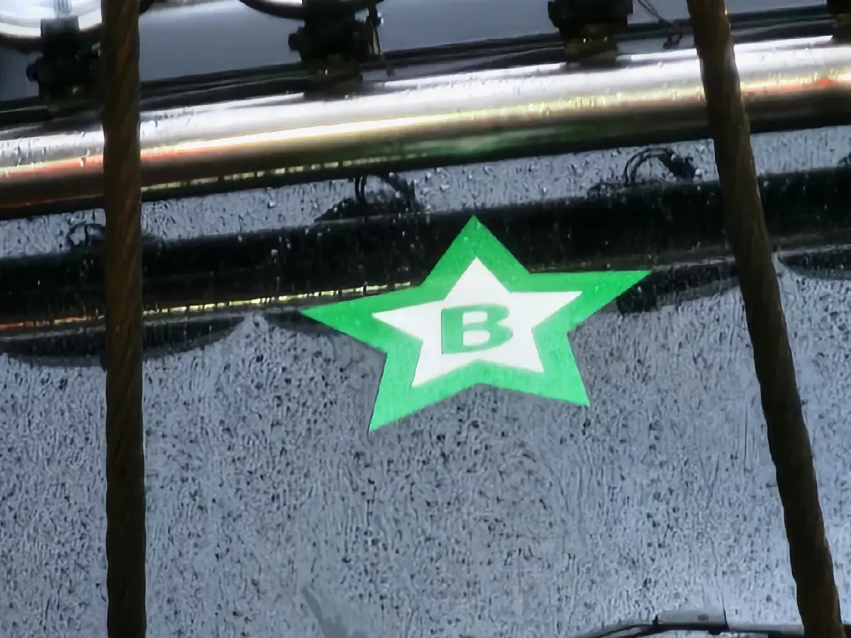 สติกเกอร์ดาว B สีเขียว
