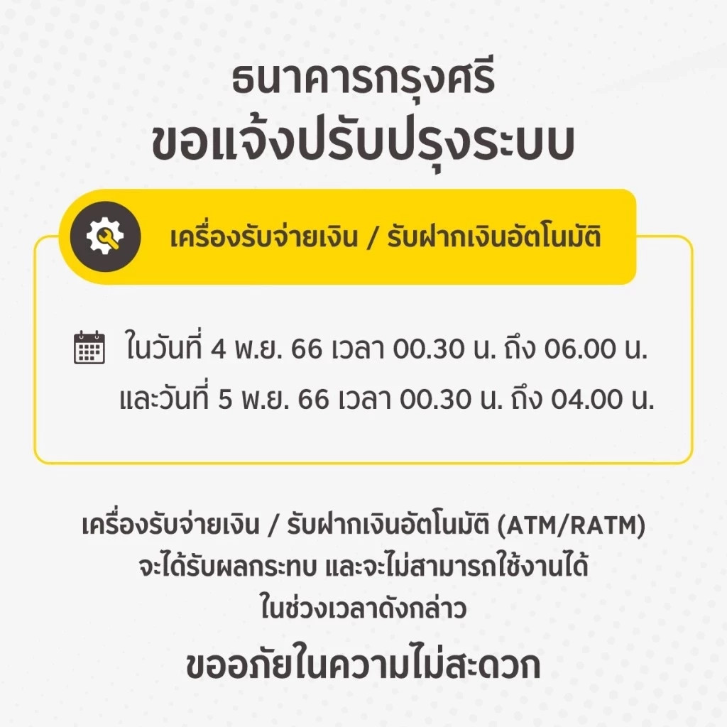 5 ธนาคารดัง แจ้งข่าวด่วน ปิดปรับปรุงระบบชั่วคราว ดีเดย์พรุ่งนี้ เช็กที่นี่ 