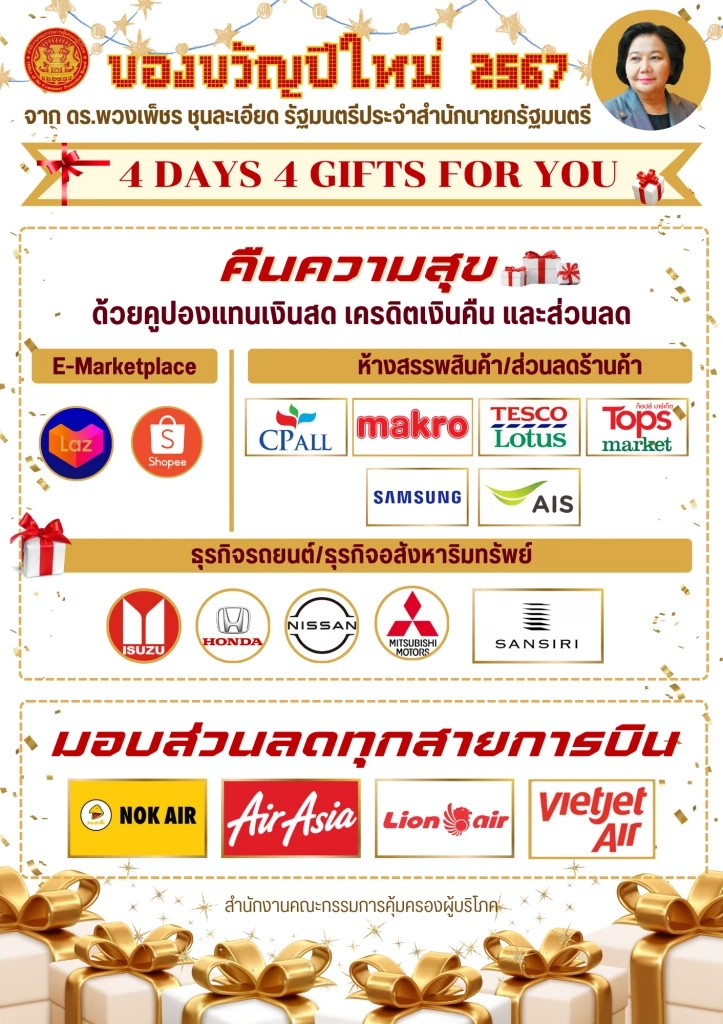 รัฐบาล มอบของขวัญปีใหม่