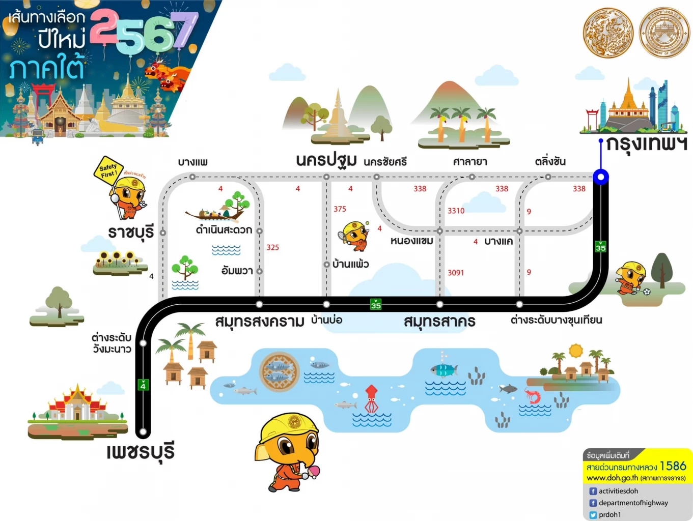 เส้นทางเลี่ยงรถติด กลับบ้าน ภาคใต้ เทศกาลปีใหม่ 2567 
