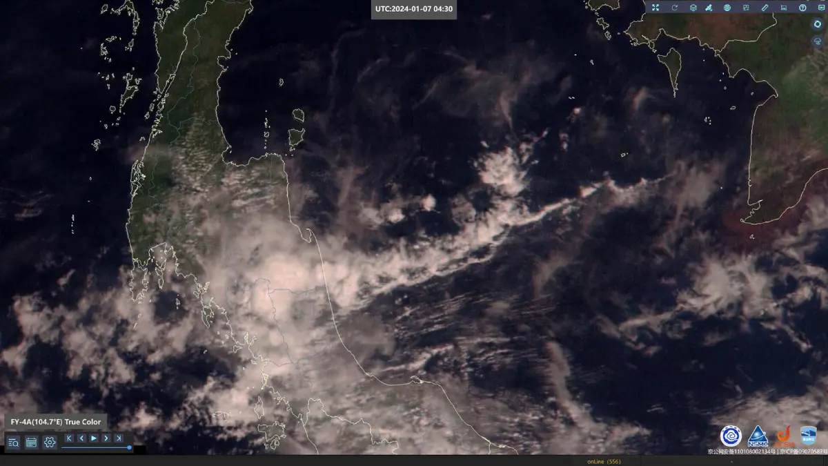 ภาพถ่ายดาวเทียมเผย ภาคใต้ มี ฝนตกหนัก และ ฝนฟ้าคะนอง