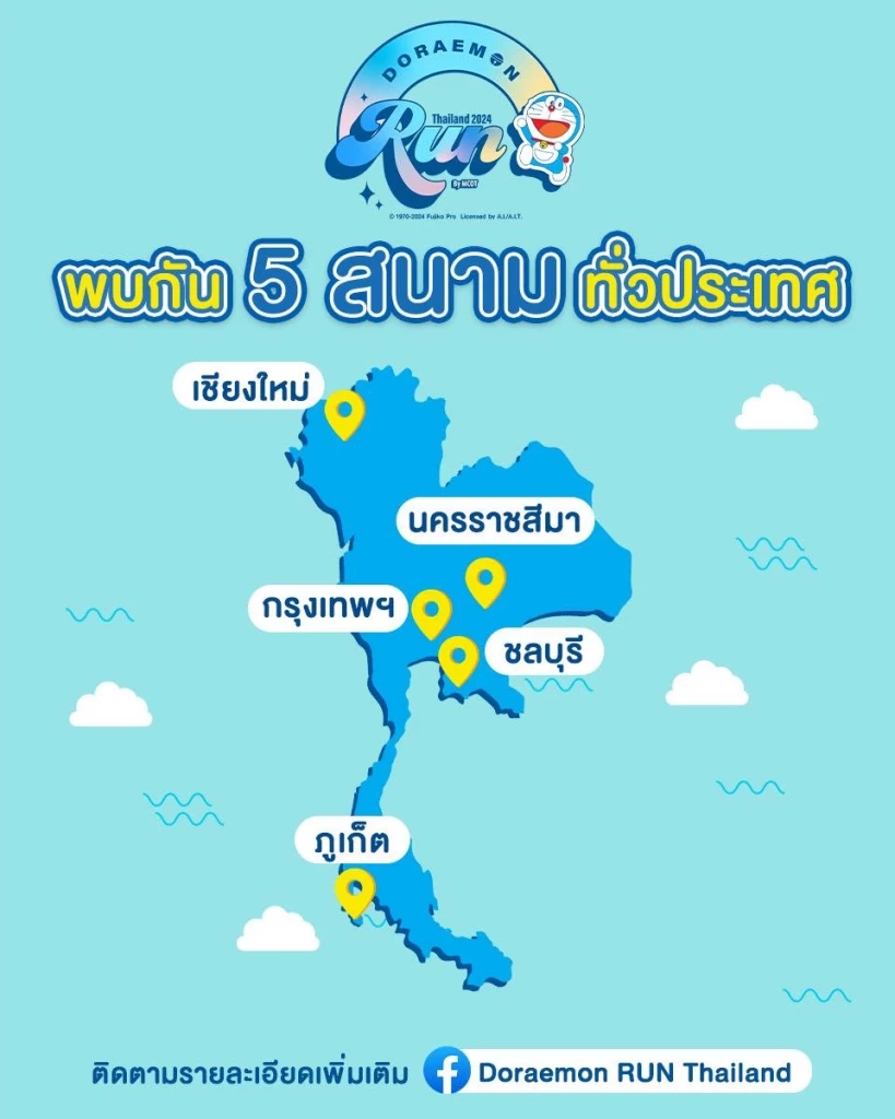 ครั้งแรกในเมืองไทย วิ่งธีมการ์ตูนยอดฮิต DORAEMON Run Thailand 2024