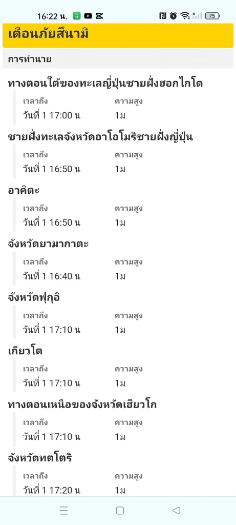 ด่วน! ญี่ปุ่นเกิดแผ่นดินไหวขนาด 7.4 แจ้งเตือนภัยสึนามิสูง 5 เมตร ขอประชาชนอพยพด่วน