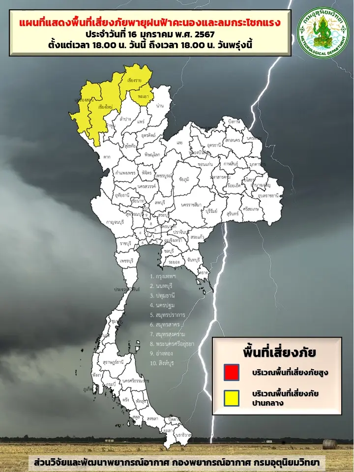 อุตุฯ เตือน 13 จังหวัดฝนถล่ม ภาคใต้ตอนล่าง ฝนตกเพิ่มขึ้นจากอิทธิพลมรสุม