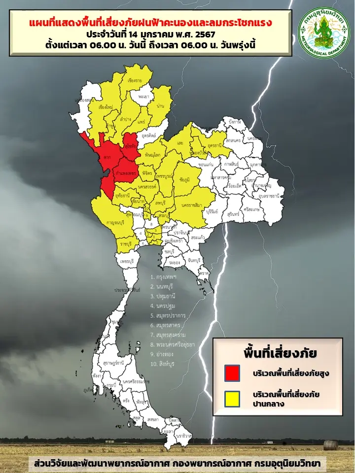 อย่าลืมพกร่ม อุตุฯ เตือนวันนี้ทั่วไทย มีฝนตก ฟ้าคะนอง ลูกเห็บตก ลมกระโชกแรง