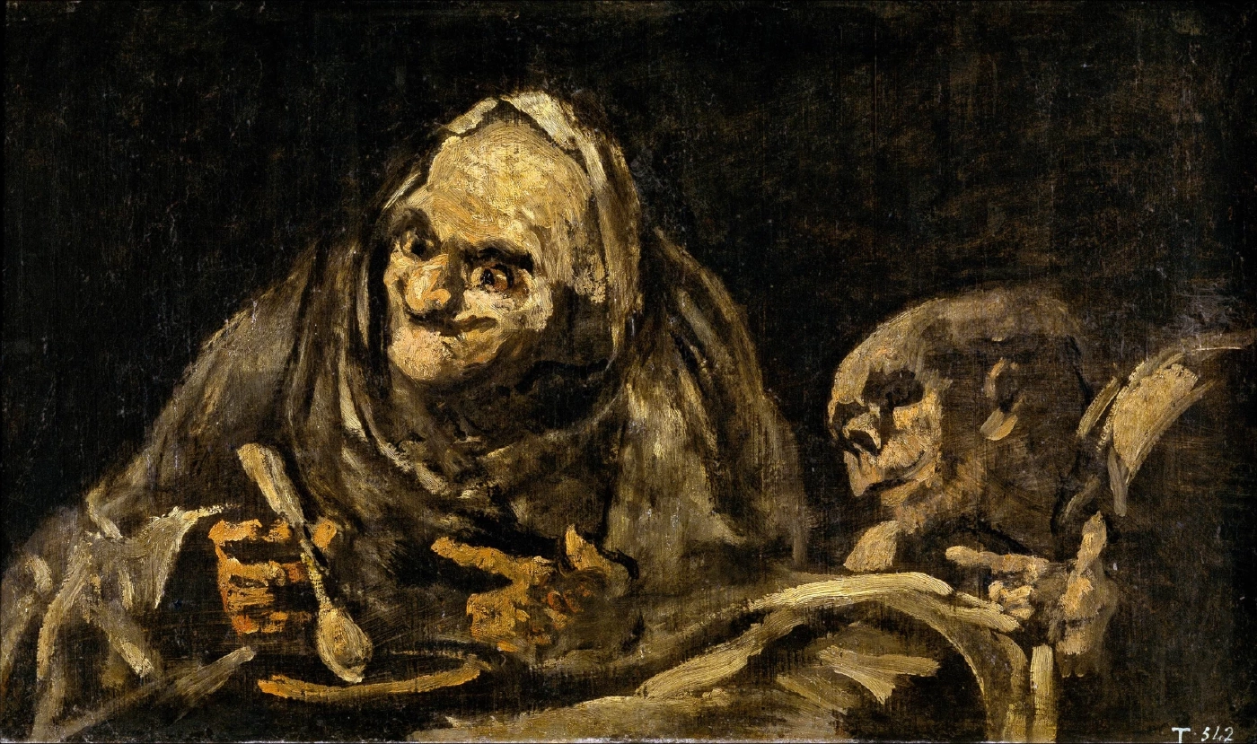 Two Old Ones Eating Soup (1819-1823). ภาพจาก Wikimedia Commons