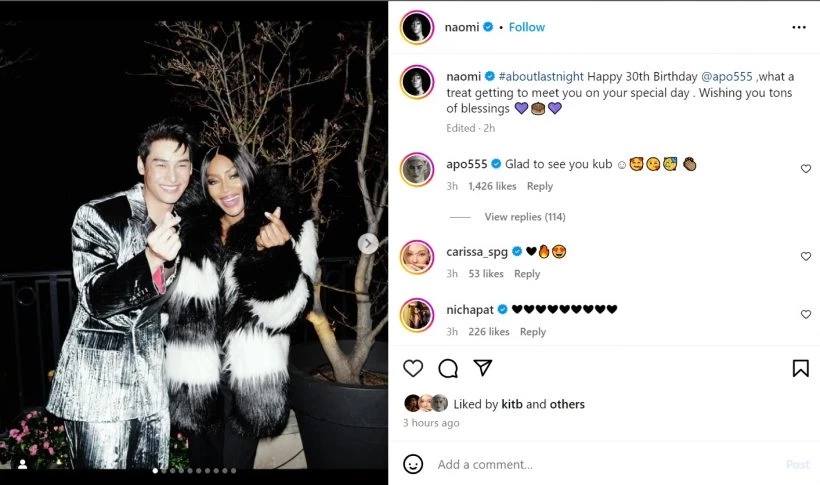 "อาโป" ทำมิลานแฟชั่นวีคลุกเป็นไฟ โลกเซอร์ไพรส์ "นาโอมิ" โพสต์อวยพรวันเกิด