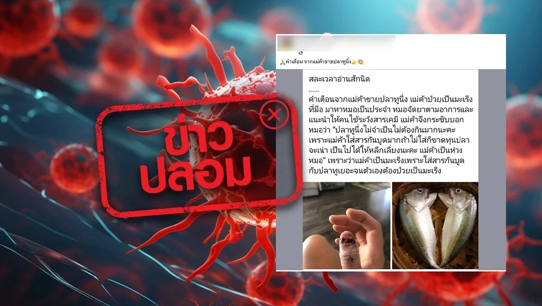 ศูนย์ต่อต้านข่าวปลอม ระบุการสัมผัสโดนสารกันบูดในปลาทูนึ่งทำให้เป็นมะเร็งผิวหนังที่มือ “เป็นข้อมูลเท็จ”