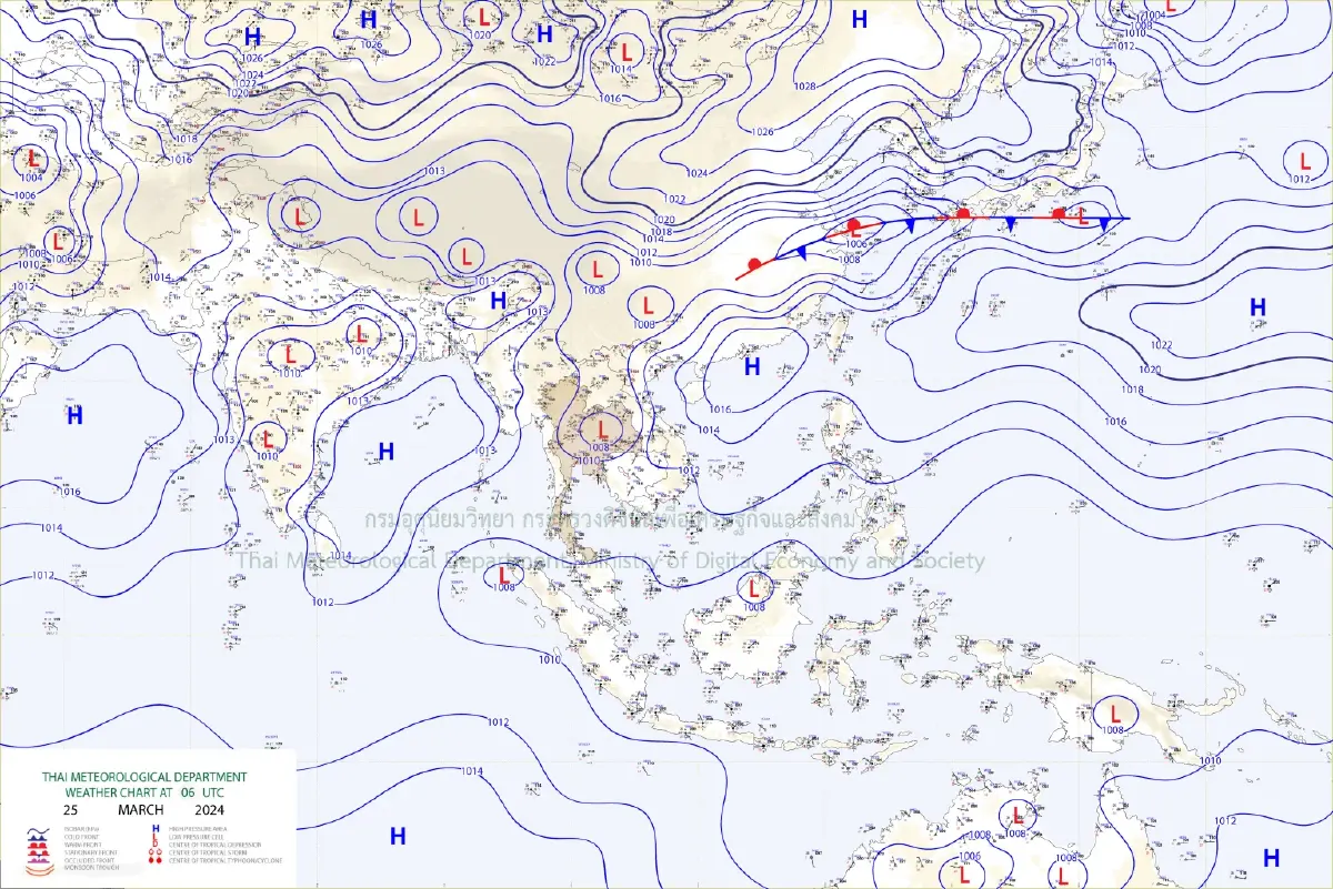 อุตุฯ เตือนพรุ่งนี้ 35 จังหวัด มีฝนฟ้าคะนอง ลมกระโชกแรง กทม.มีฝนร้อยละ 10