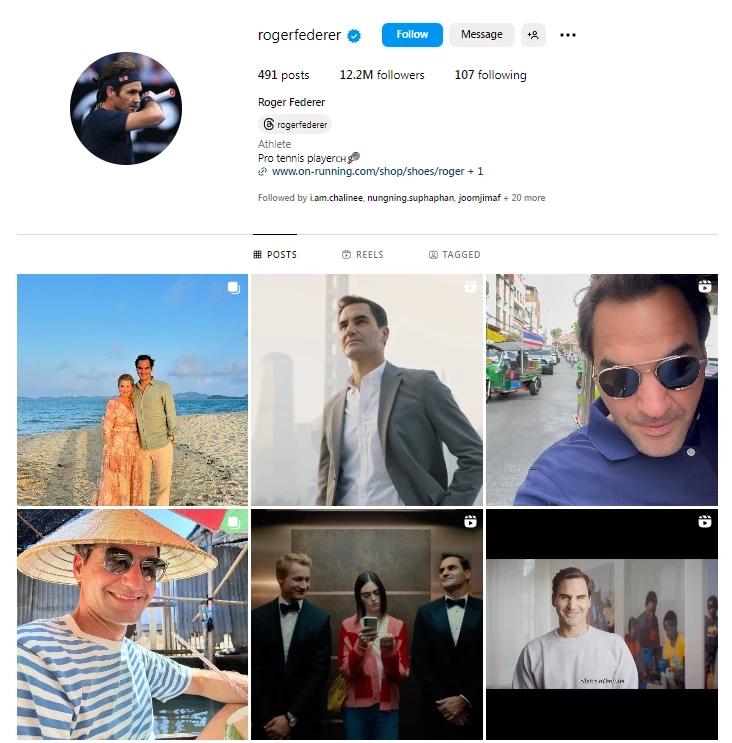 "โรเจอร์ เฟเดอเรอร์” โพสต์ภาพส่งท้าย ลงรูปท่องเที่ยวและอาหารไทยรัวๆ