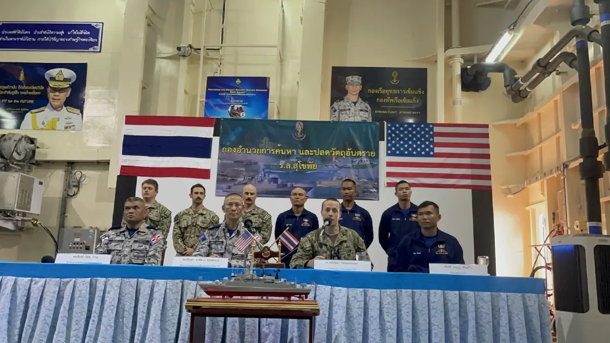 ทร.ไทย-สหรัฐฯ ปิดภารกิจ 19 วัน ปลดวัตถุอันตราย "เรือหลวงสุโขทัย" ไม่พบผู้สูญหาย 5 นาย