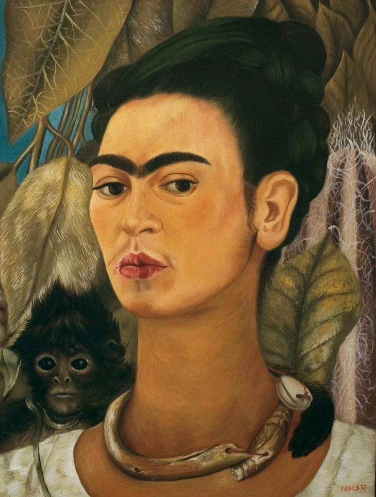 Self-portrait with Monkey (1938). ภาพจาก fridakahlo.org