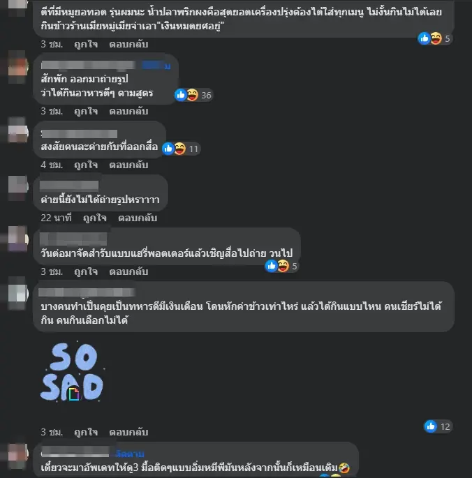 ตัวอย่างความคิดเห็นชาวเน็ต