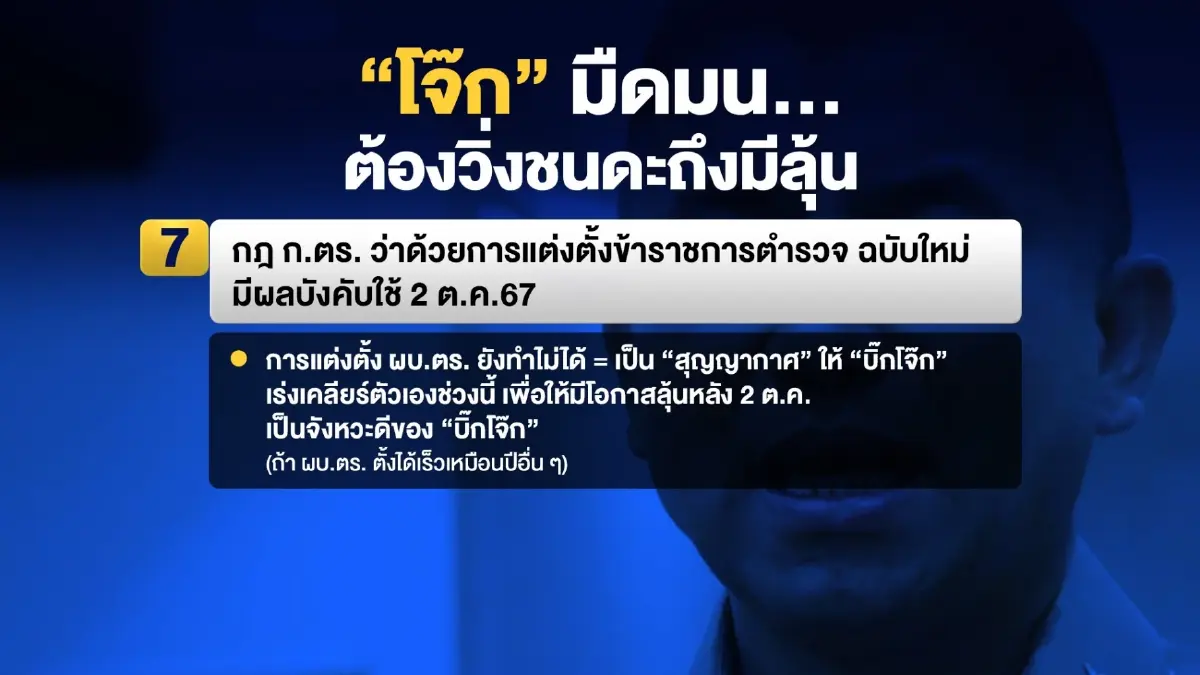 ปมร้อน ตร.เทียบสถานการณ์ “บิ๊กโจ๊ก” ไม่สู้ดี หากเทียบกับสถานการณ์ “บิ๊กต่อ”