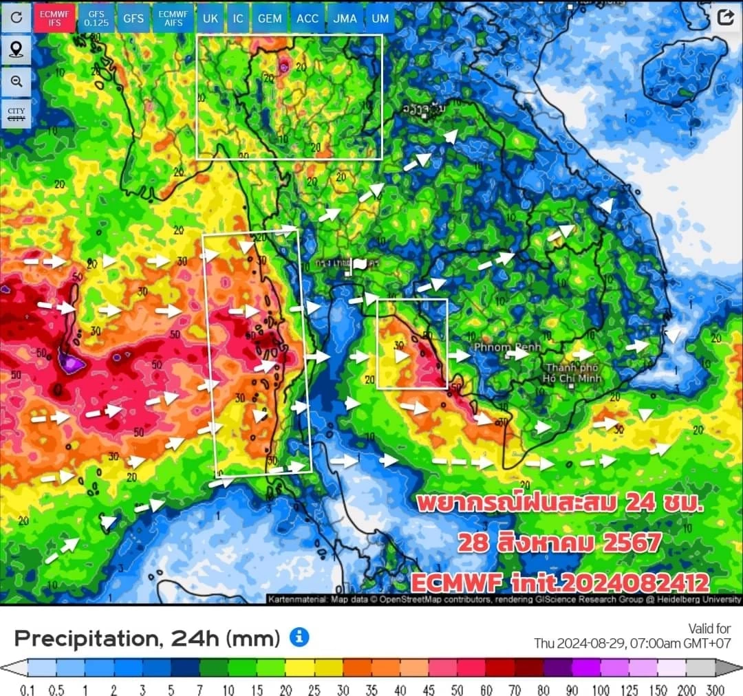อุตุฯ เตือนไทยฝนตกเพิ่มขึ้น จากร่องมรสุมกำลังแรงขึ้น ขณะที่วันนี้ฝนถล่ม 38 จว.