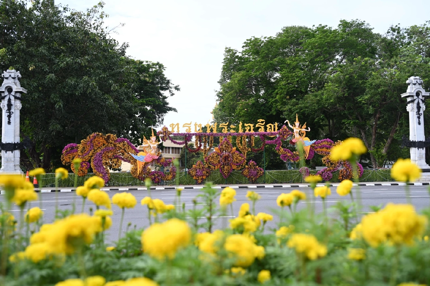 รัฐบาล เชิญชวนประชาชนชมความสวยงามซุ้มไฟ-ประดับดอกไม้ตลอดถนนราชดำเนิน