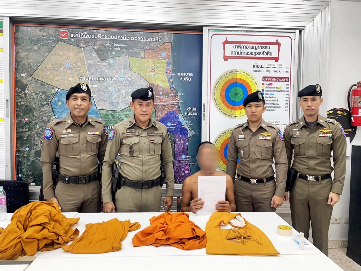 จับ “พระปลอม” จอมแสบคาผ้าเหลือง หิ้วซองผ้าป่า เดินเรี่ยไรเงินตำรวจ