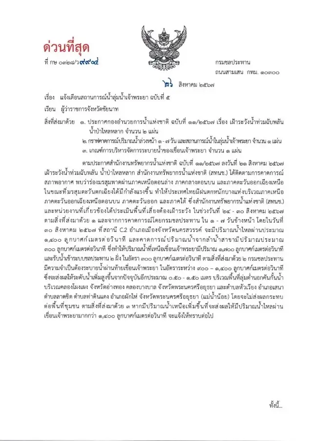 ด่วนมาก! อธิบดีกรมชลฯ เตือน 11 จังหวัด ต้องระบายน้ำ ชาวบ้านหวั่นซ้ำรอยปี 54